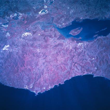 Mapa Satelital, Foto, Imagen Satelite de Montañas del Golfo y de la Peninsula de Nicoya Norte, Costa Rica