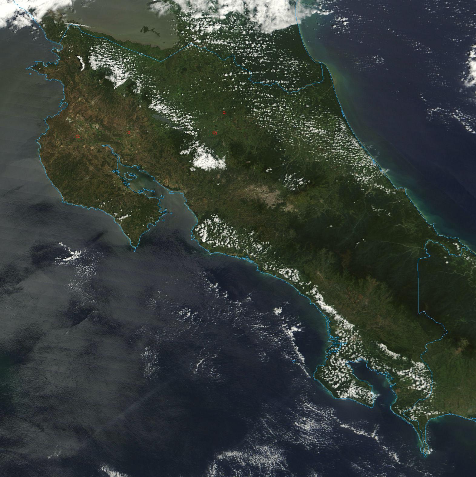Satellite Image, Photo of Costa Rica, Central America