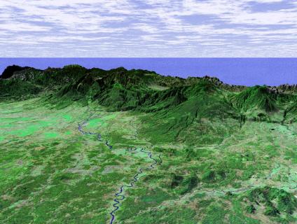 Satellite Image, Photo of Costa RicaŽs Caribbean Coastal Plain