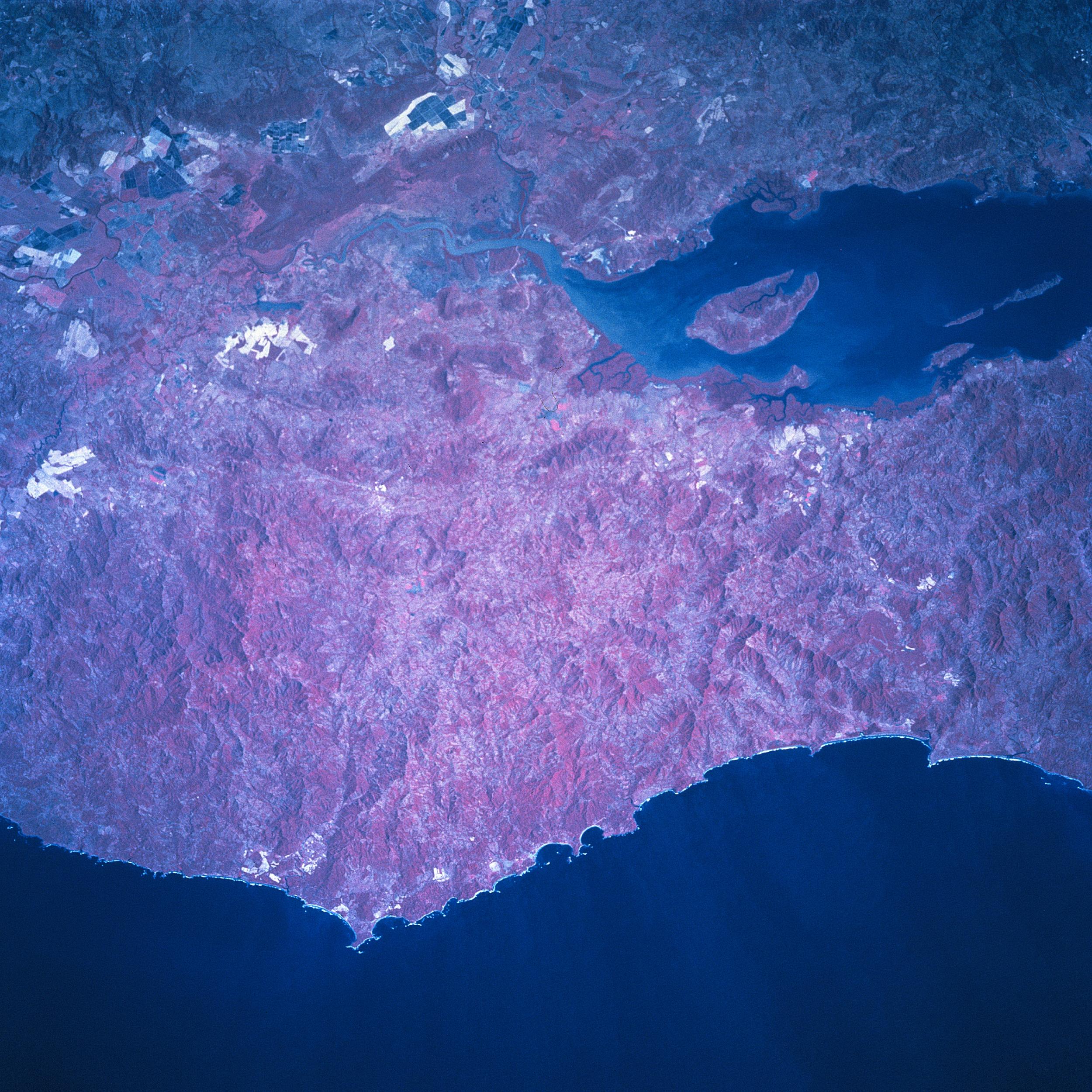 Satellite Image, Photo of Northern Nicoya Peninsula, Costa Rica