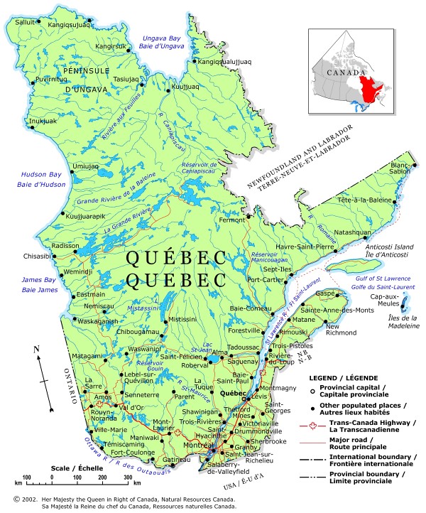 Carte Politique du Québec