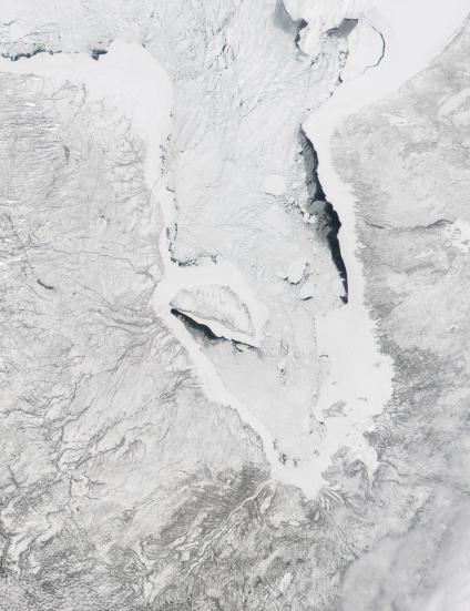 Photo, Image et Carte Satellite de la Baie James au Printemps, Canada