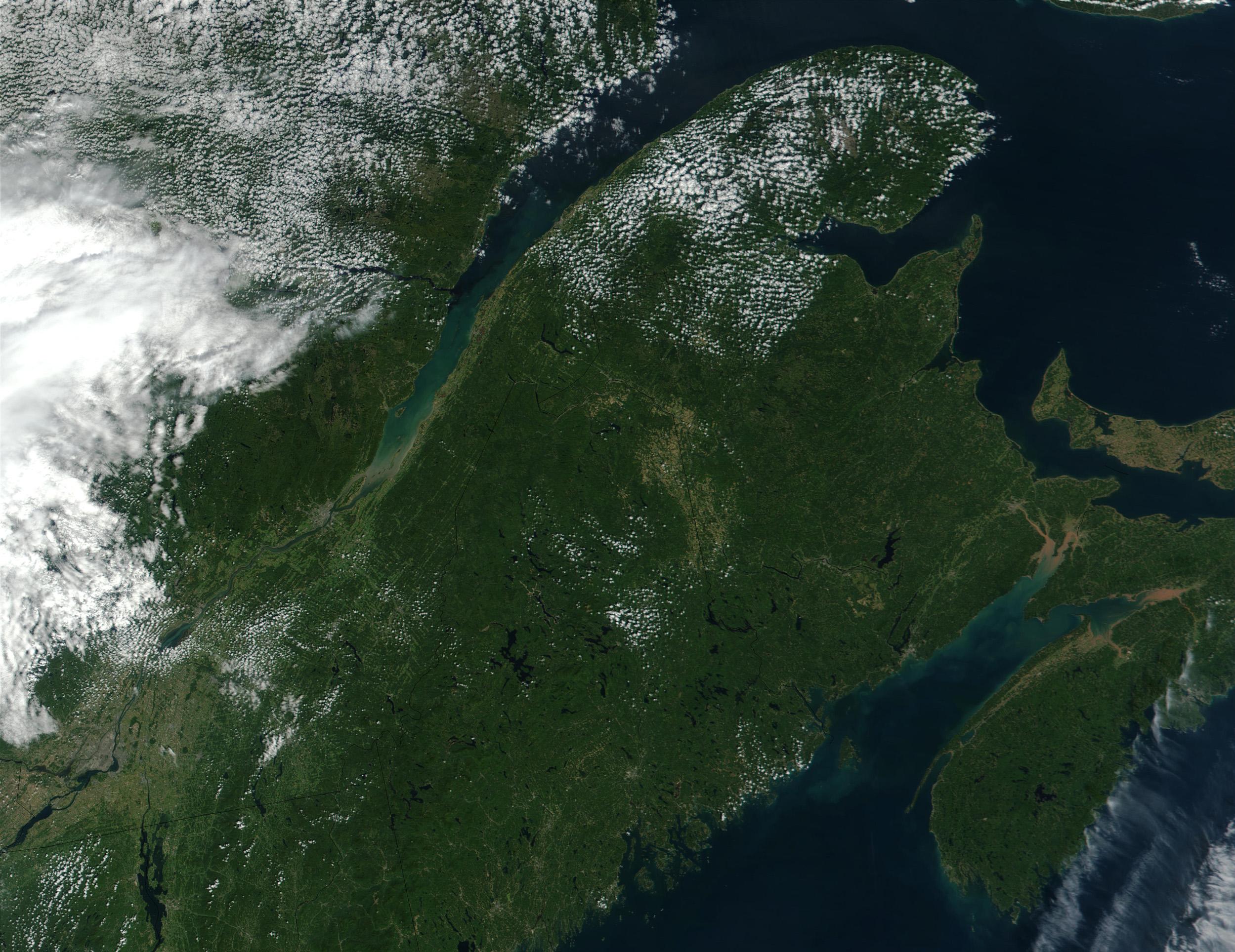 Photo, Image et Carte Satellite de la Gaspésie et de l'est du Québec