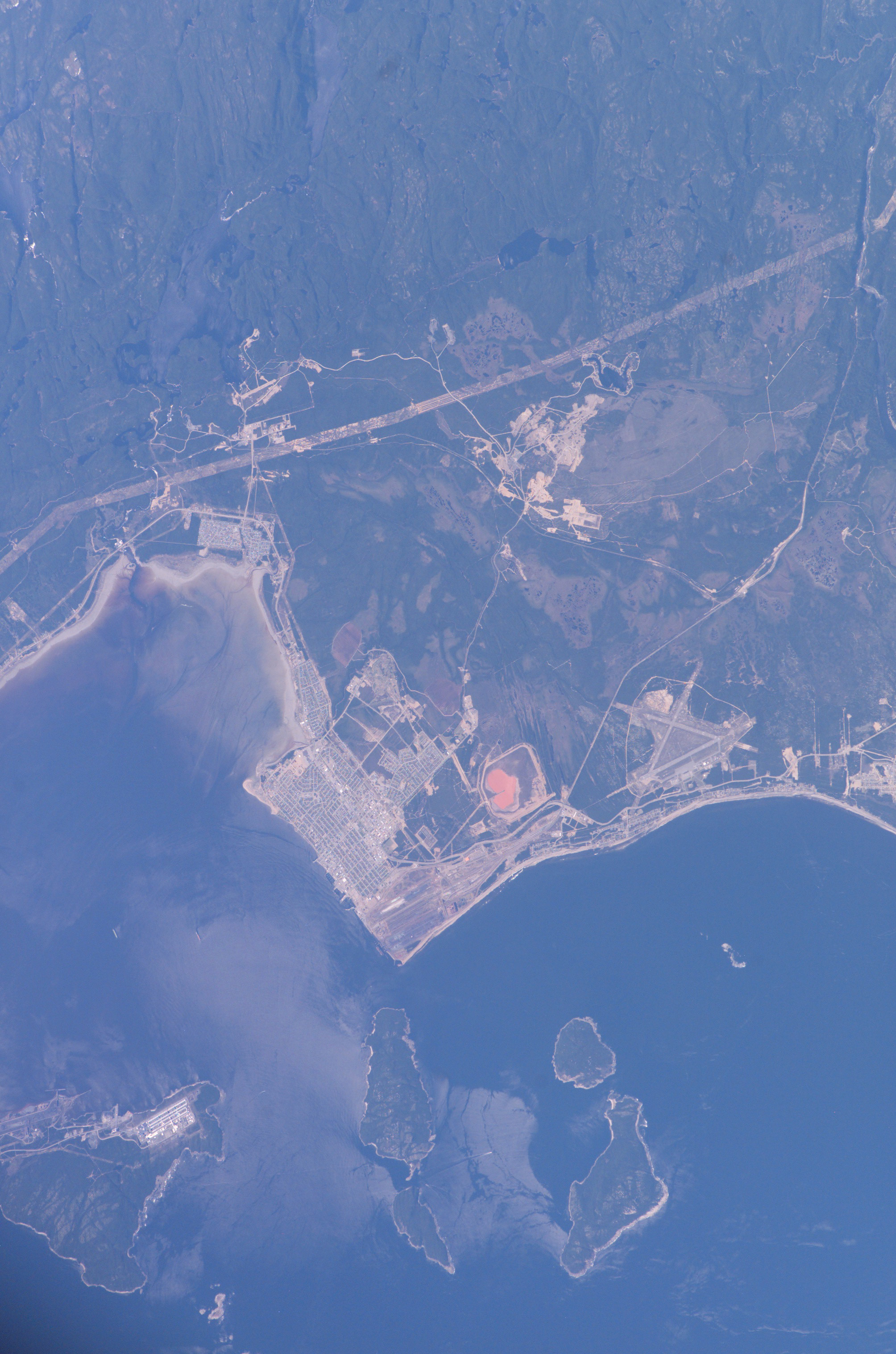 Photo, Image et Carte Satellite de Sept-îles, Golfe du Saint Laurent, Québec