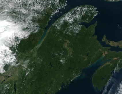 Satellite Image, Photo of Gaspésie and Eastern Quebec