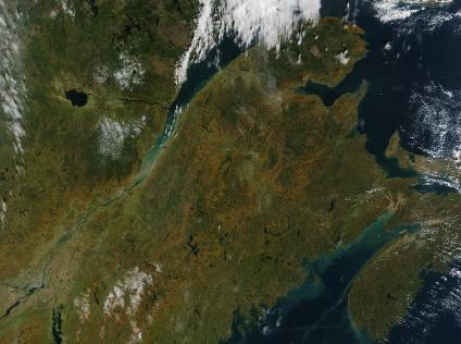 Satellite Image, Photo of Gaspésie and Eastern Quebec Satellite Image, Photo of Gaspésie and Eastern Quebec